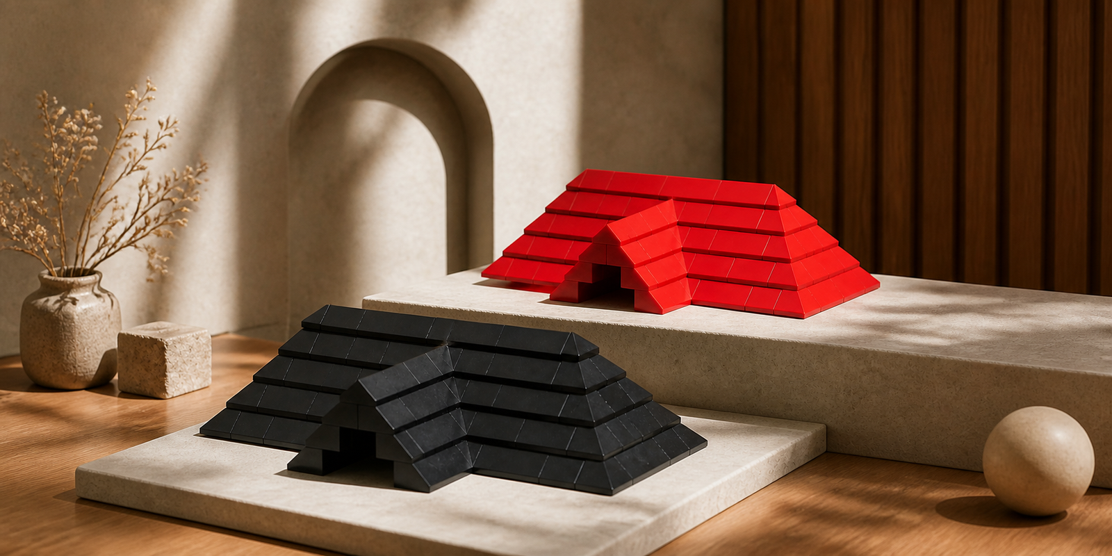Roof Top Sloping Building Bricks