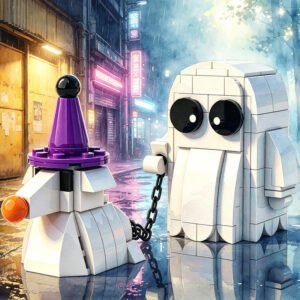 Ghost Dog in a Bottle Halloween Mini Building Block Set