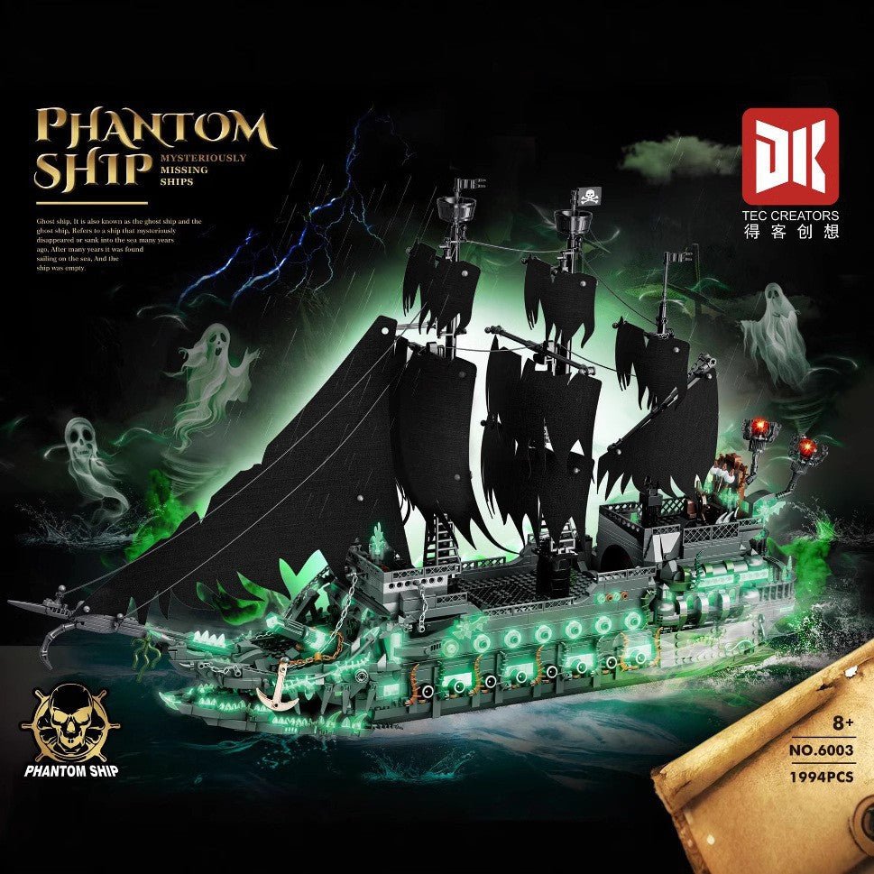 Galle Octopus Vs. Pirate Captain Ghost Ship Black Building Block Set