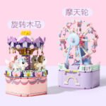 Rotating Ferris Wheel Music Box Building Block Set