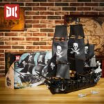 Galle Octopus Vs. Pirate Captain Ghost Ship Black Building Block Set