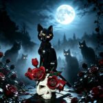 Skull Cat Rose Flower Crow Building Block Set