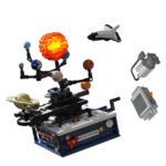 Electric Rotating Solar System Music Box with Building Block Set