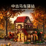 Medieval Carriage Station Building Block Set