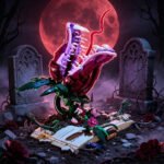 Skull-Eating Plant Halloween Gothic Building Block Set