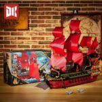 Galle Octopus Vs. Pirate Captain Ghost Ship Black Building Block Set