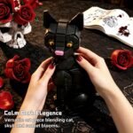 Skull Cat Rose Flower Crow Building Block Set