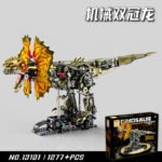 Mechanical Triangular Tyrannosaurus Dinosaur Building Block Set