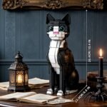 Skull Cat Rose Flower Crow Building Block Set