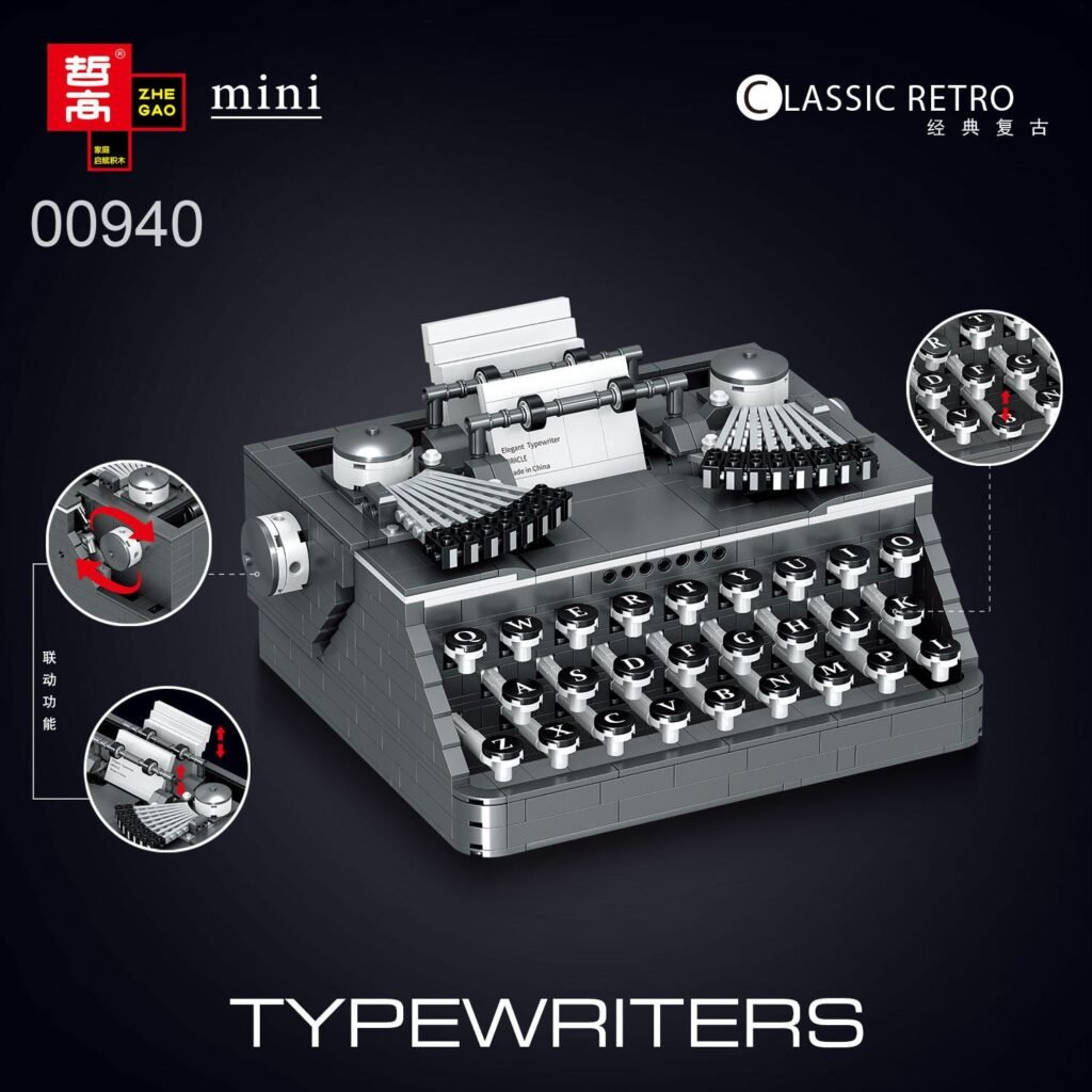 Typewriter Retro Building Block Set