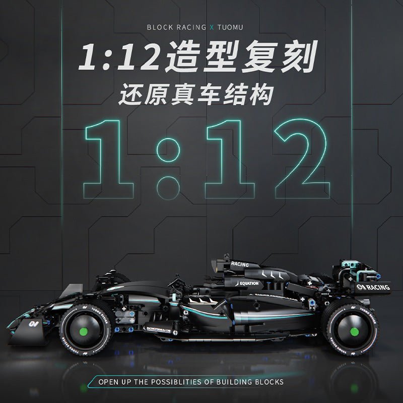 Heavy-duty Mechanical Formula Racing Car Remote Building Block Set