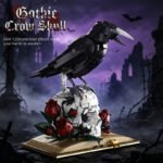 Skull Cat Rose Flower Crow Building Block Set