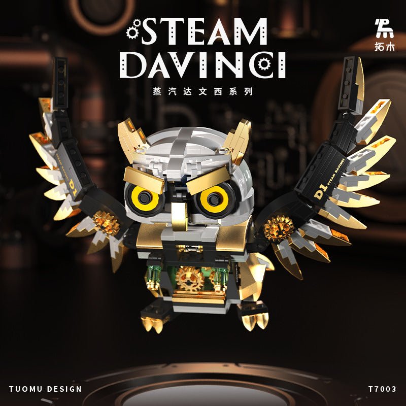 Steampunk Owl Mechanical Gear Building Block Set