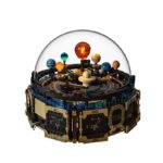 Electric Rotating Solar System Music Box with Building Block Set
