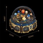 Electric Rotating Solar System Music Box with Building Block Set