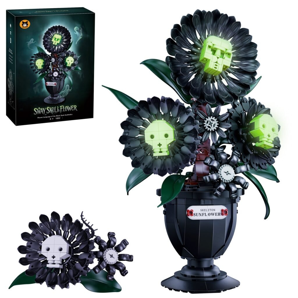 Skull-Eating Plant Halloween Gothic Building Block Set