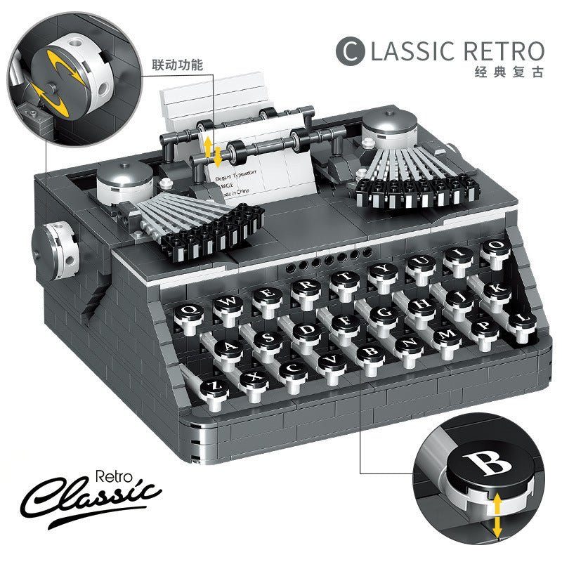 Typewriter Retro Building Block Set