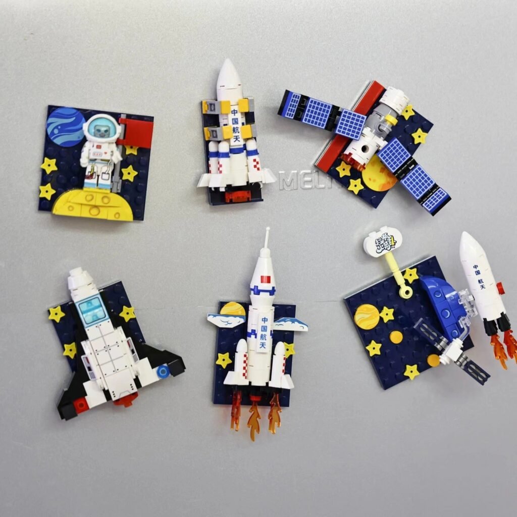 Spacecraft Refrigerator Magnet Collection Building Block Set